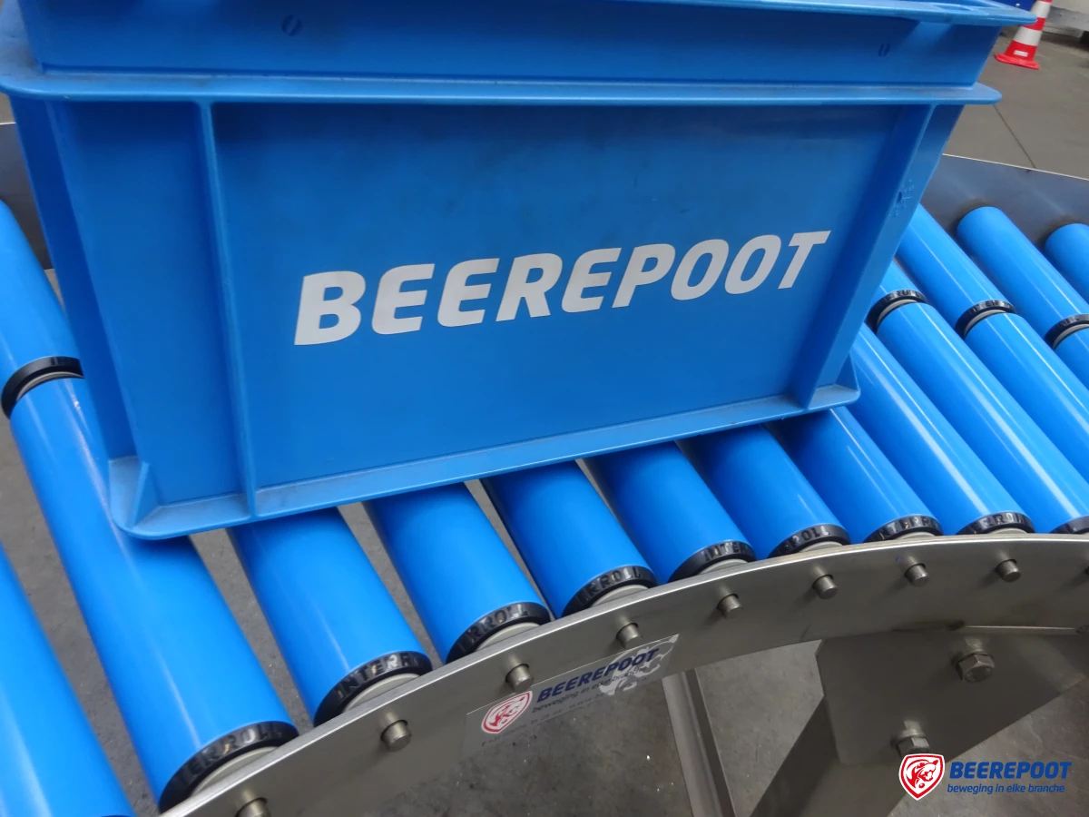 Rollenbaanbochten, RVS, nieuw